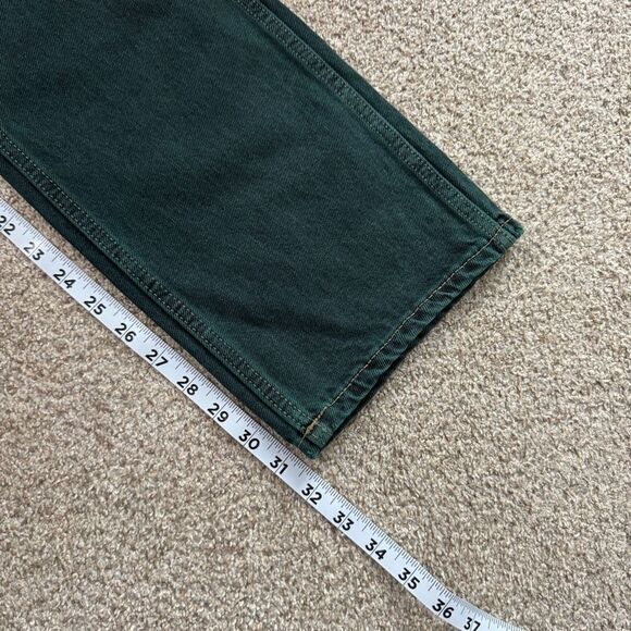 NEW Re/Done dark green high rise button fly straight leg jeans size 24 - Picture 11 of 12